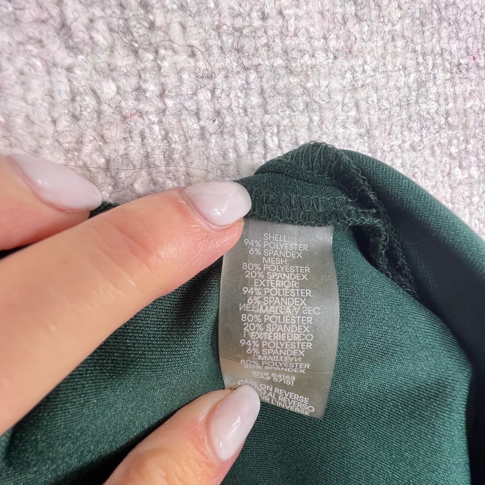 Calvin Klein Forest Green Sleeveless Fit and Flare Dress Mesh Hem Size 4 - Picture 9 of 9